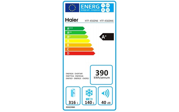 HAIER HTF-456DM6 - &Eacute;tiquette &eacute;nergie