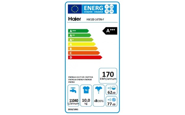HAIER HW100-1479N-F - &Eacute;tiquette &eacute;nergie