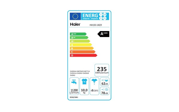 HAIER HW100-14829 - &Eacute;tiquette &eacute;nergie