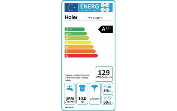 HAIER HW100-B14979 - &Eacute;tiquette &eacute;nergie