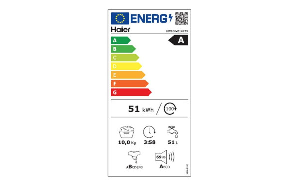 HAIER HW100-B14979 - &Eacute;tiquette &eacute;nergie v2