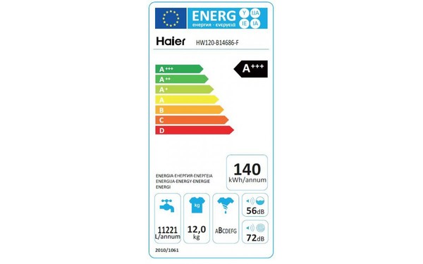 HAIER HW120-B14686 - &Eacute;tiquette &eacute;nergie