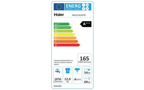 HAIER HW120-B14979S - &Eacute;tiquette &eacute;nergie