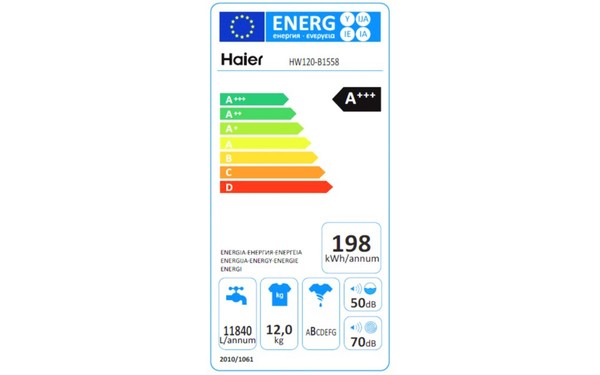 HAIER HW120-B1558 - &Eacute;tiquette &eacute;nergie