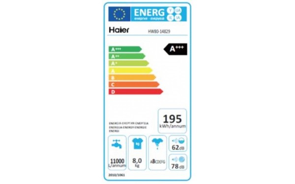 HAIER HW80-14829 - &Eacute;tiquette &eacute;nergie