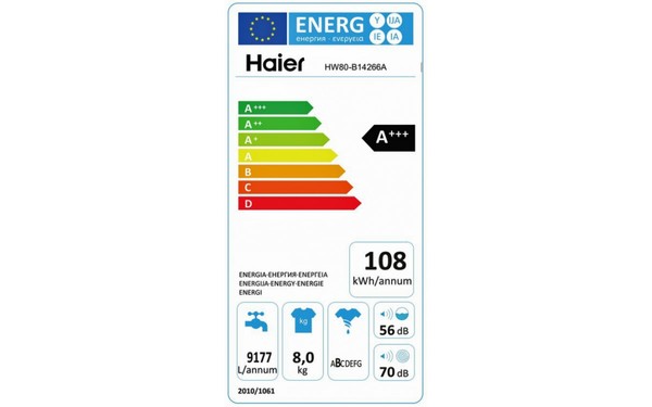 HAIER HW80-B14266A-F - &Eacute;tiquette &eacute;nergie