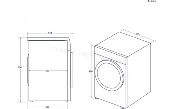 HAIER HWD100-BD14397U1 - Dimensions
