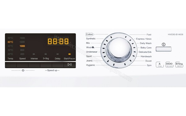 HAIER HWD80-B14636 - Panneau de commandes