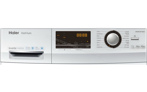 HAIER HWD90-BP14636 - Panneau de commandes (cr&eacute;dit : Darty)