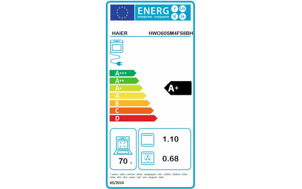 HAIER HWO60SM4FS8BH - &Eacute;tiquette &eacute;nergie