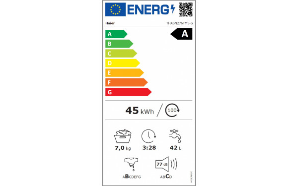 HAIER THASN286TM5P-S - &Eacute;tiquette &eacute;nergie v2