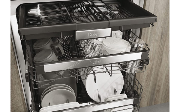 HAIER XIB6B2S3FS - Vue du panier inf&eacute;rieur, sup&eacute;rieur et tiroir sup&eacute;rieur