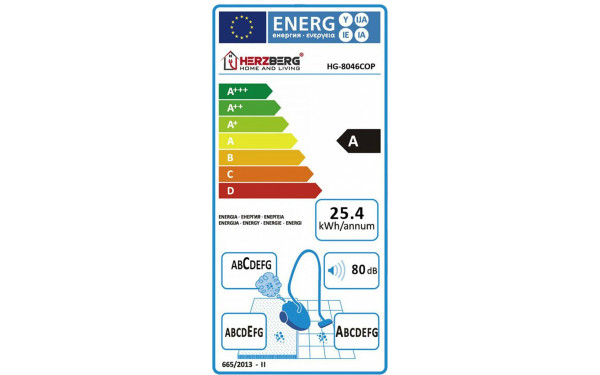 HERZBERG HG-8046COP - &Eacute;tiquette &eacute;nergie