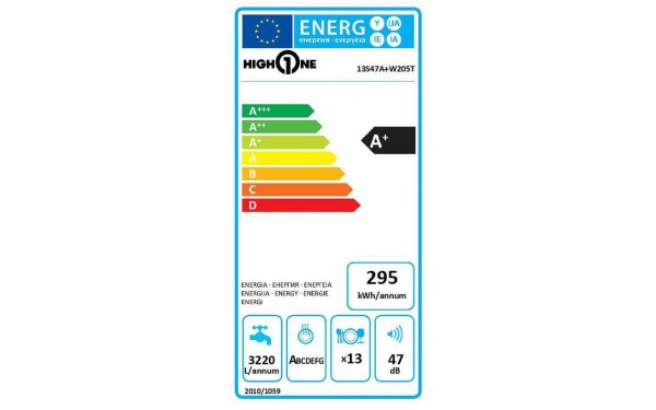 HIGH ONE 13S47 A+ W205T - &Eacute;tiquette &eacute;nergie