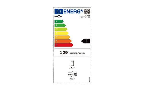 HIGH ONE 1D 237 F W742C - &Eacute;tiquette &eacute;nergie v2