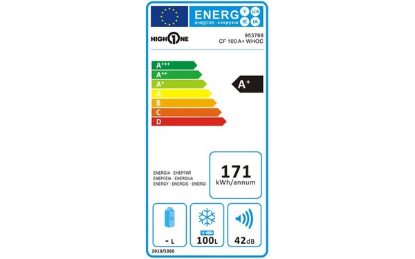HIGH ONE CF 100 A+ WHOC - &Eacute;tiquette &eacute;nergie