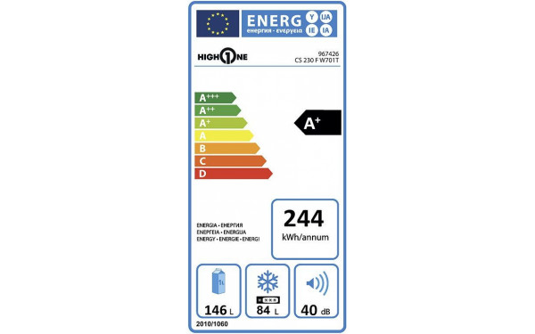 HIGH ONE CS 230 F W701T - &Eacute;tiquette &eacute;nergie