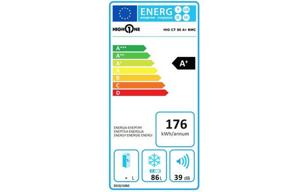 HIGH ONE HIG CT 86 A+ BMC - &Eacute;tiquette &eacute;nergie
