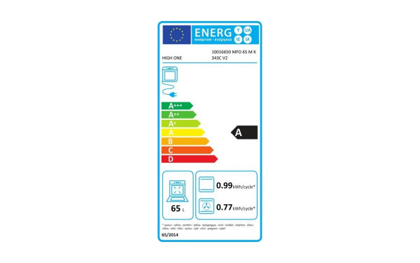 HIGH ONE MFO 65 M K 343C V2 - &Eacute;tiquette &eacute;nergie