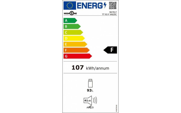 HIGH ONE TT 93 F W625C - &Eacute;tiquette &eacute;nergie v2