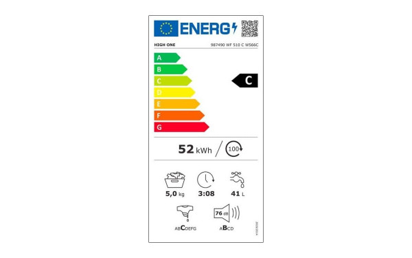 HIGH ONE WF 510 C W566C - &Eacute;tiquette &eacute;nergie v2