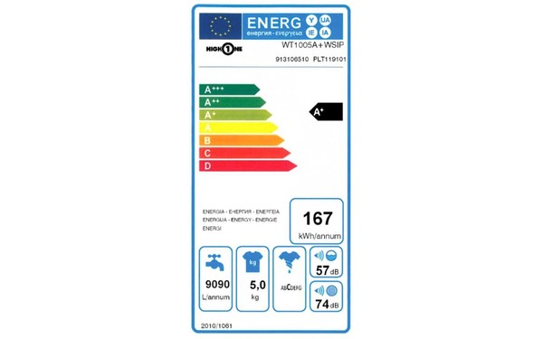 HIGH ONE WT 1005 A+ WSIP - &Eacute;tiquette &eacute;nergie