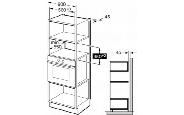 HISENSE BIM325G62BG2 - Dimensions
