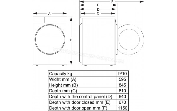 HISENSE DH3S902BWCC - Dimensions