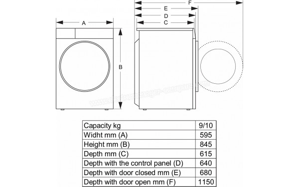 HISENSE DH5I104BWAB - Dimensions
