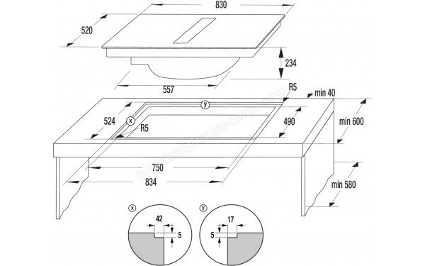 HISENSE HEH8443BSCWF1 - Dimensions