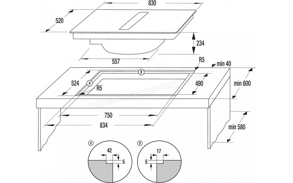 HISENSE HEH8443BSRWF - Dimensions