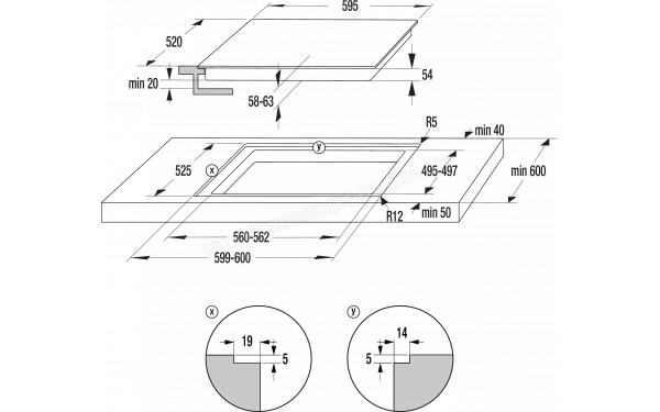 HISENSE HIC6322BSC - Dimensions