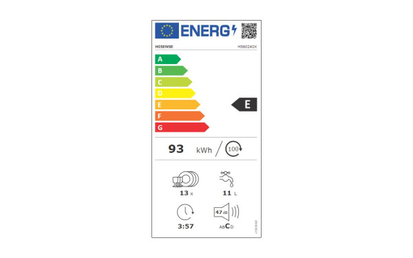 HISENSE HS60240X - &Eacute;tiquette &eacute;nergie v2