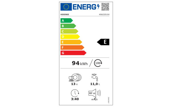 HISENSE HS622E10X - &Eacute;tiquette &eacute;nergie v2