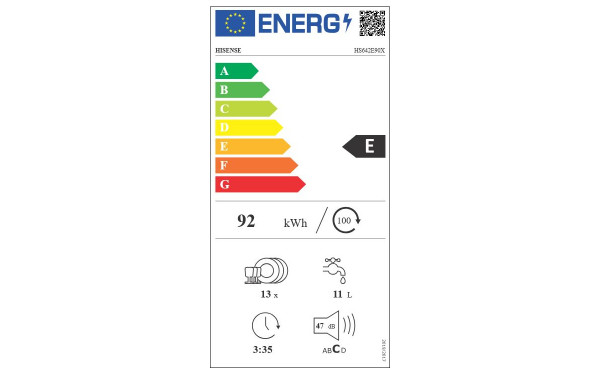 HISENSE HS642E90X - &Eacute;tiquette &eacute;nergie v2