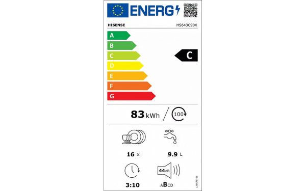 HISENSE HS643C90X - &Eacute;tiquette &eacute;nergie v2