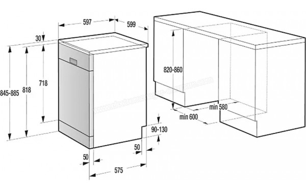 HISENSE HS693A90ADBX - Dimensions