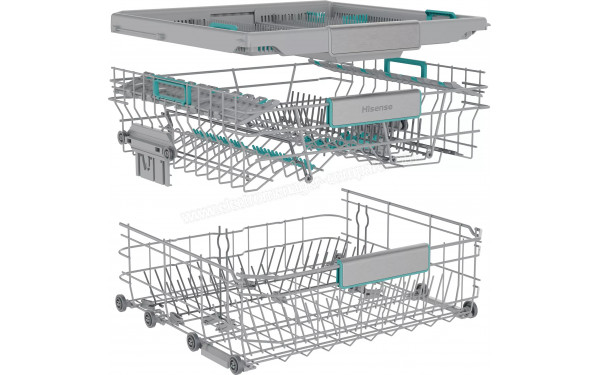 HISENSE HS693A90XAD - Vue du panier inf&eacute;rieur, sup&eacute;rieur et tiroir sup&eacute;rieur