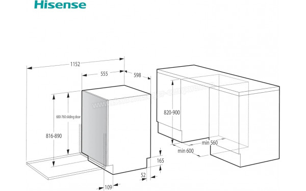 HISENSE HV642D62 - Dimensions