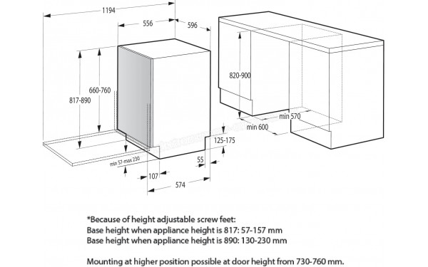 HISENSE HV661C60 - Dimensions
