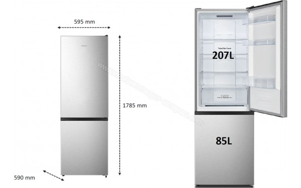 HISENSE RB372N4ACE - Dimensions