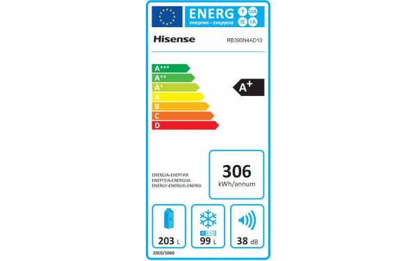 HISENSE RB390N4AD10 - &Eacute;tiquette &eacute;nergie