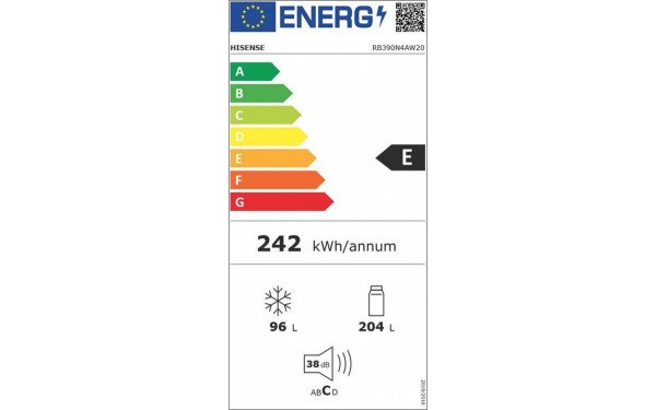 HISENSE RB390N4AW20 - &Eacute;tiquette &eacute;nergie v2