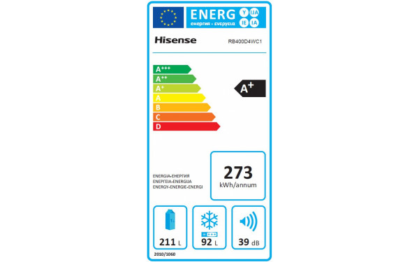 HISENSE RB400D4WC1 - &Eacute;tiquette &eacute;nergie