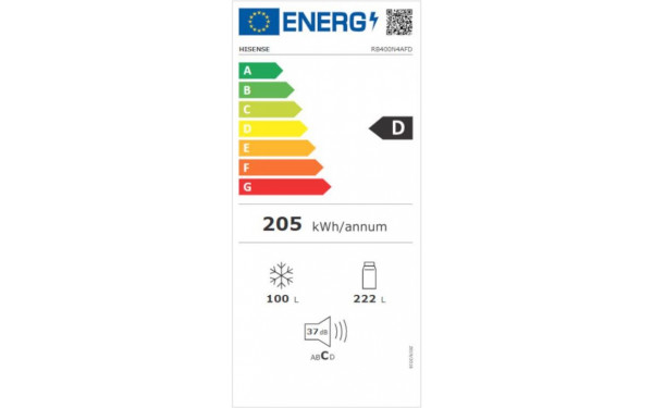 HISENSE RB400N4AFD - &Eacute;tiquette &eacute;nergie v2