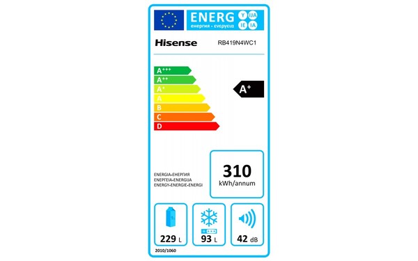 HISENSE RB419N4WC1 - &Eacute;tiquette &eacute;nergie