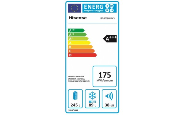 HISENSE RB438N4GX3 - &Eacute;tiquette &eacute;nergie