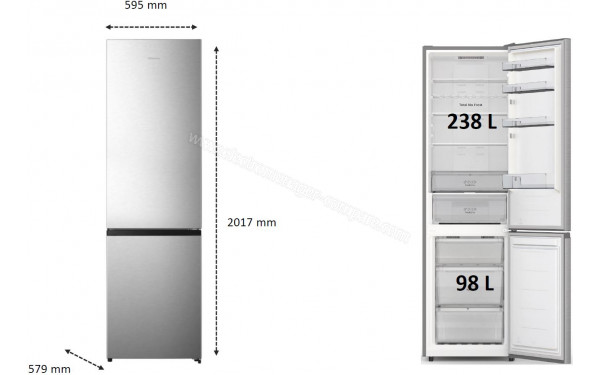 HISENSE RB440N4ACC - Dimensions