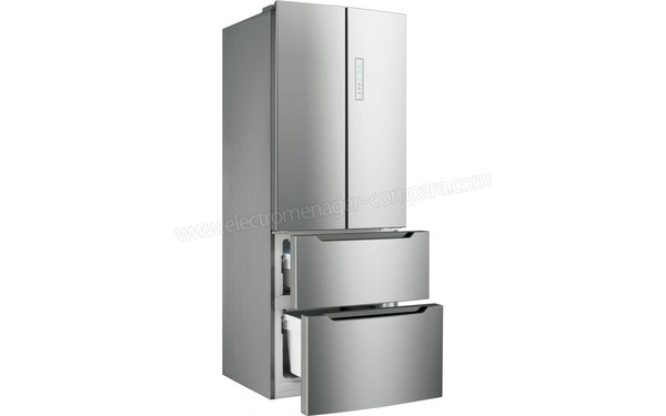 HISENSE RF528N4AC1 - Vue 3/4 gauche tiroirs ouverts (cr&eacute;dit : Boulanger)