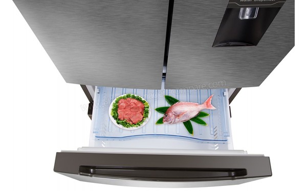 HISENSE RF528N4WC1 - Vue du dessus du tiroir de cong&eacute;lation